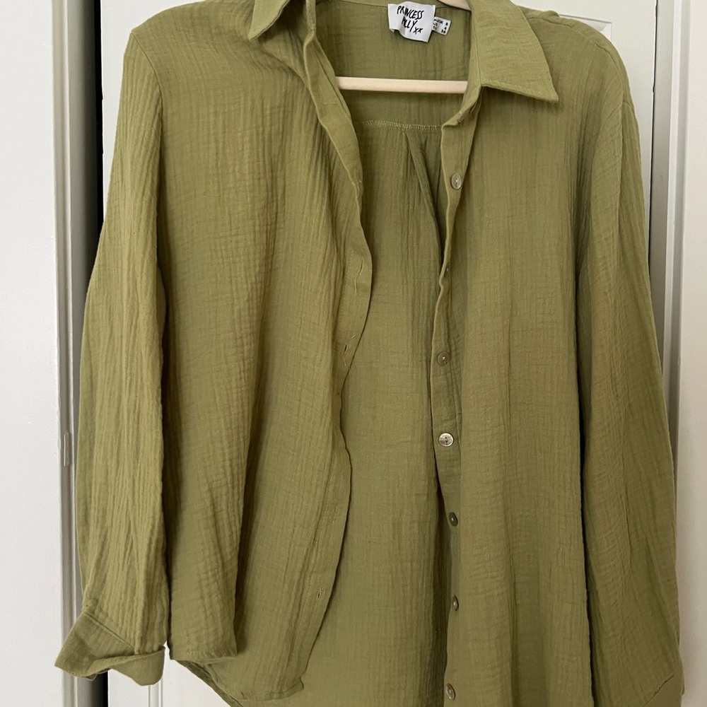Princess Polly Sage Green Top